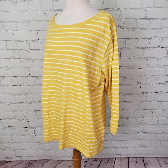 NWT PINK TARTAN 𝅺Striped Top Yellow White XXL NEW - Picture 4 of 7